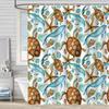 Shower Curtain Waterproof And Mildew-Proof Digital Printing Starfish Shell Shower Curtain Bathroom Partition Curtain Free Punching