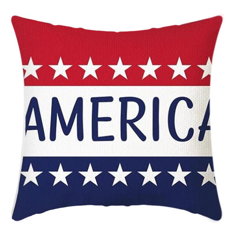 

New Independence Day Cushion Pillow Cover Nordic Linen Pillow Cover 45 * 45Cm pillowcase