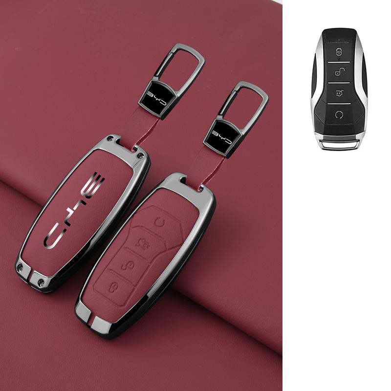 Car Key Case Cover Shell Fob for BYD Atto 3 Han EV Dolphin Lied Tang Dm Qin PLUS Song Pro MAX Yuan Zinc Alloy Protector Keychain