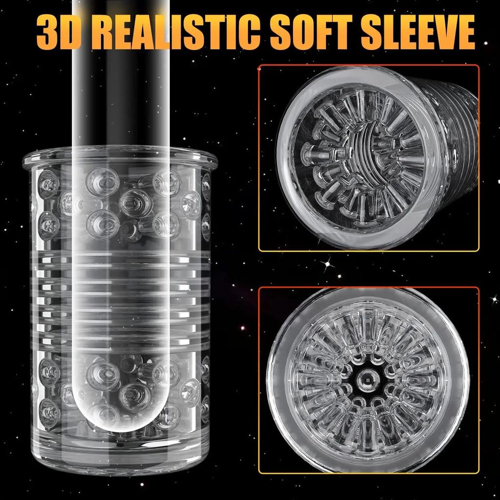 New 7 Thrust 360° Rotation with Strong Suction Cup Penis Stimulation Masturbation Cup Pocket Pussy Adult Toy for Men with One Click Orgasm 18+