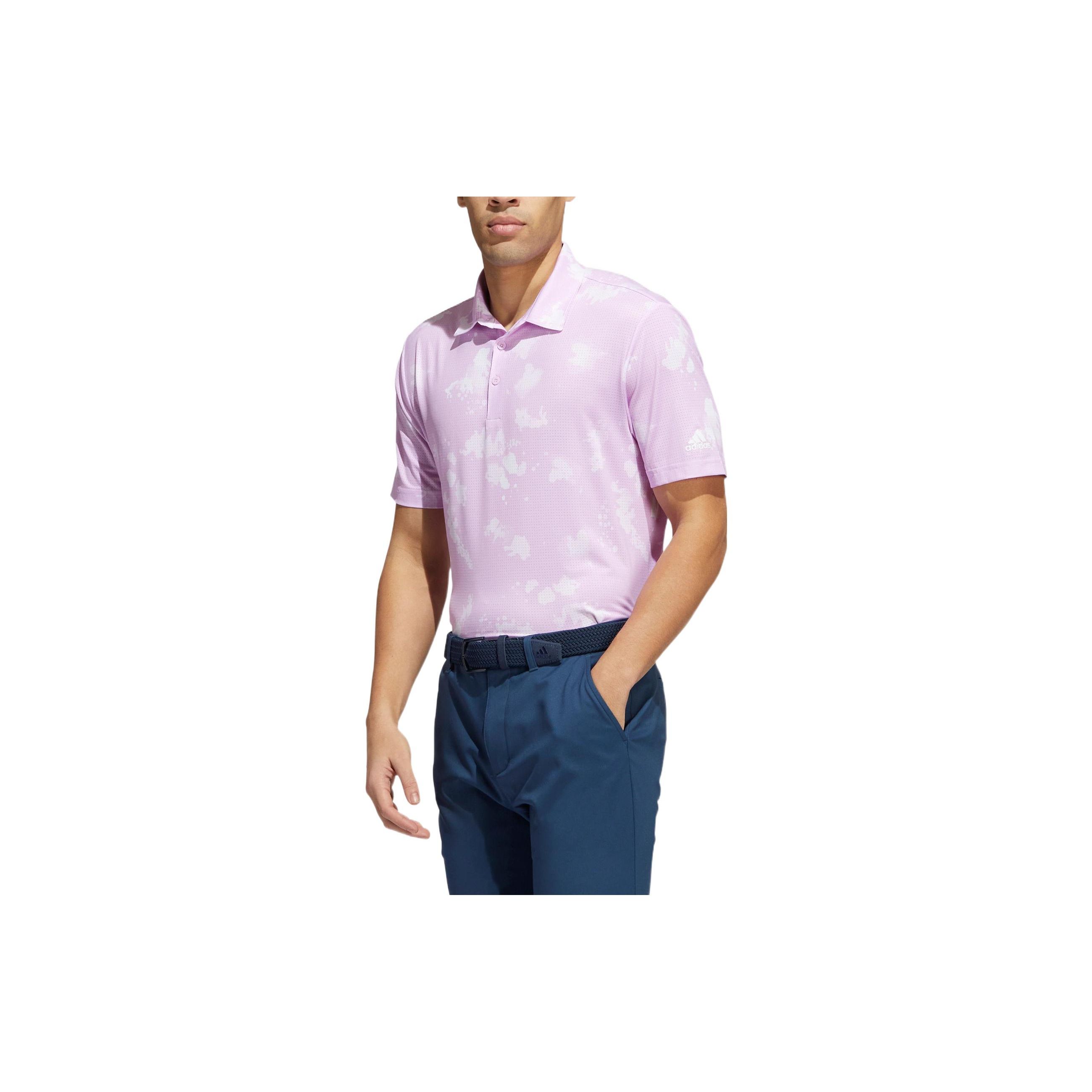 

Adidas Graphic Print Collar Short Sleeve Polo Shirt Men Tops Purple HN7137