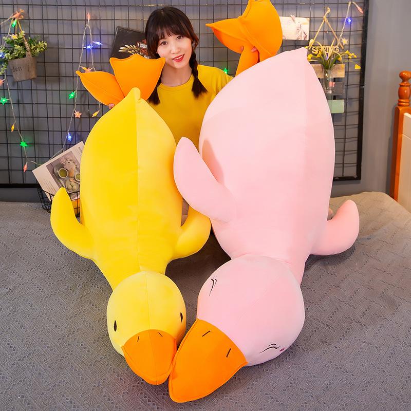 Big White Goose Plush Toy Sand Sculpture Duck Pillow Cartoon Doll Sleeping with Legs Sleeping Doll Birthday Gift