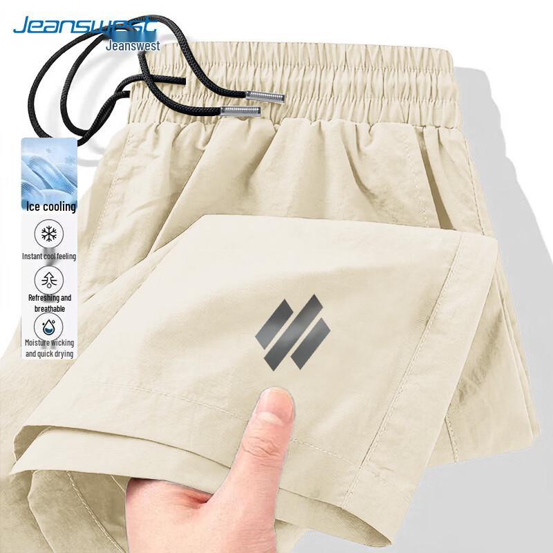 Jeanswest Men s Summer Ice Silk Quick-Dry Casual Sport Shorts L