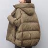 Women's Mid-Length Down Jacket 2024: Winter Loose Fit Plus Size Thickened White Duck Down Coat for Middle-Aged Moms
