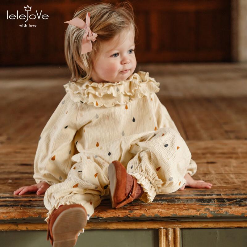 LELE JOVE Nordic Style Ruffle Infant Bodysuit Romper