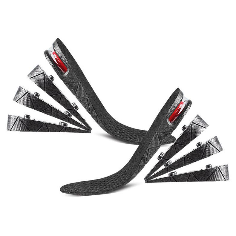Adjustable Invisible Height Increasing Insole with PU Shock Absorbing Air Cushion for Men and Women, 3-7.5 cm.