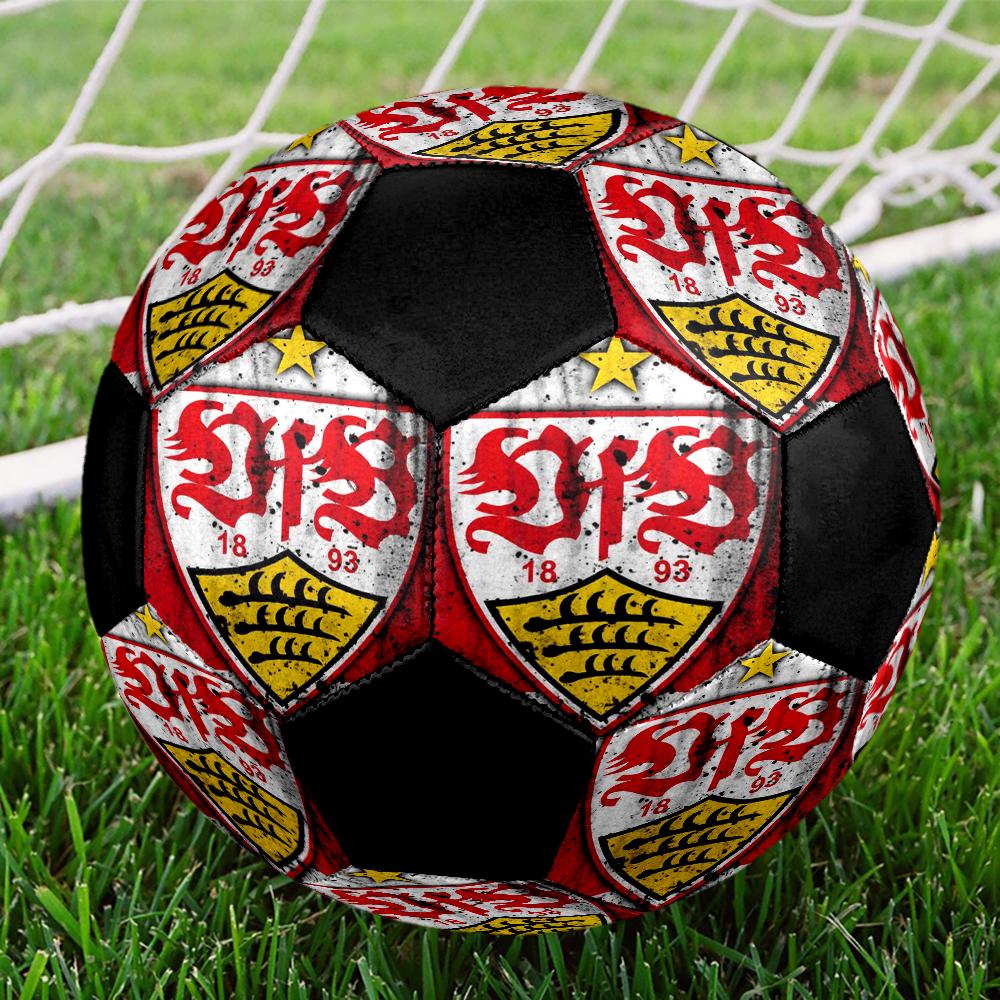 VfB Stuttgart Indoor Soccer Ball Colorful Machine Stitched PVC Size 5 Team Training Competition Ready Durable High-Bounce Cool Sports Gift
