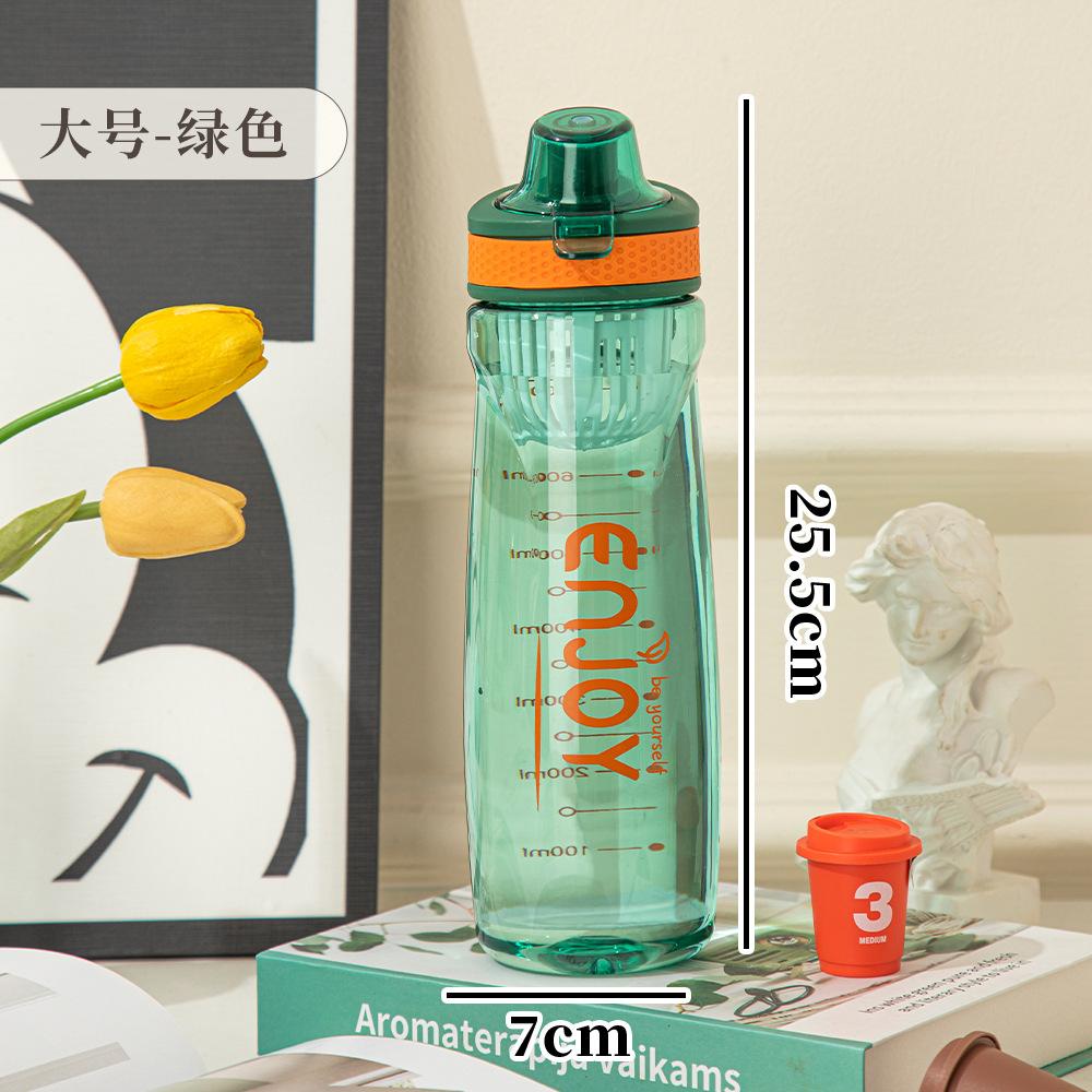 Water Bottle Drinking Large Capacity Outdoor Fitness Plastic Cup Student with Graduated Sports Water Cup High Temperature Handle Water Cup Wholesale
