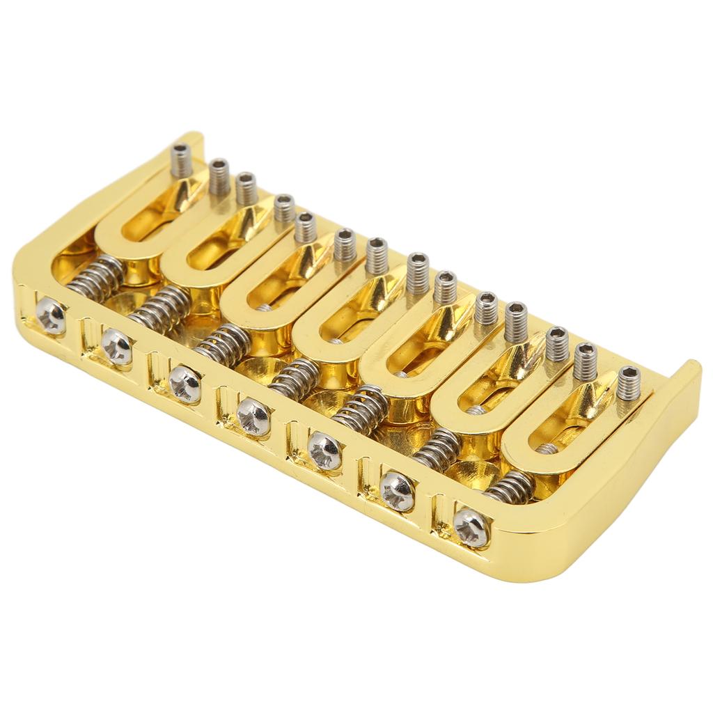 Electric Guitar Fixed Short Bridge Hardtail 7 String Through Body Design Non Tremolo Golden