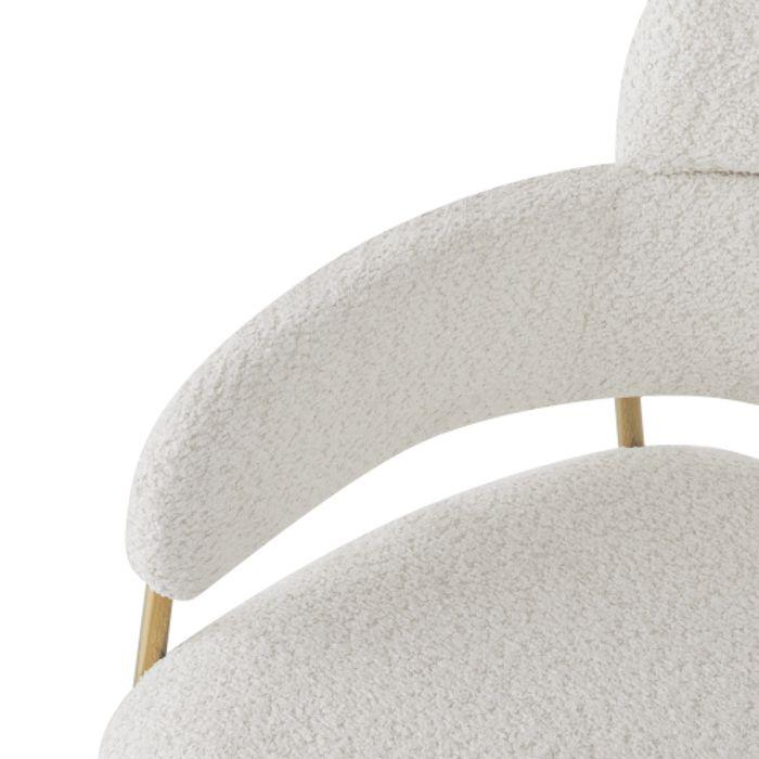 Chaise de salle à manger - Lot de 4 - Ergonomique - Pieds dorés - Tissu doux