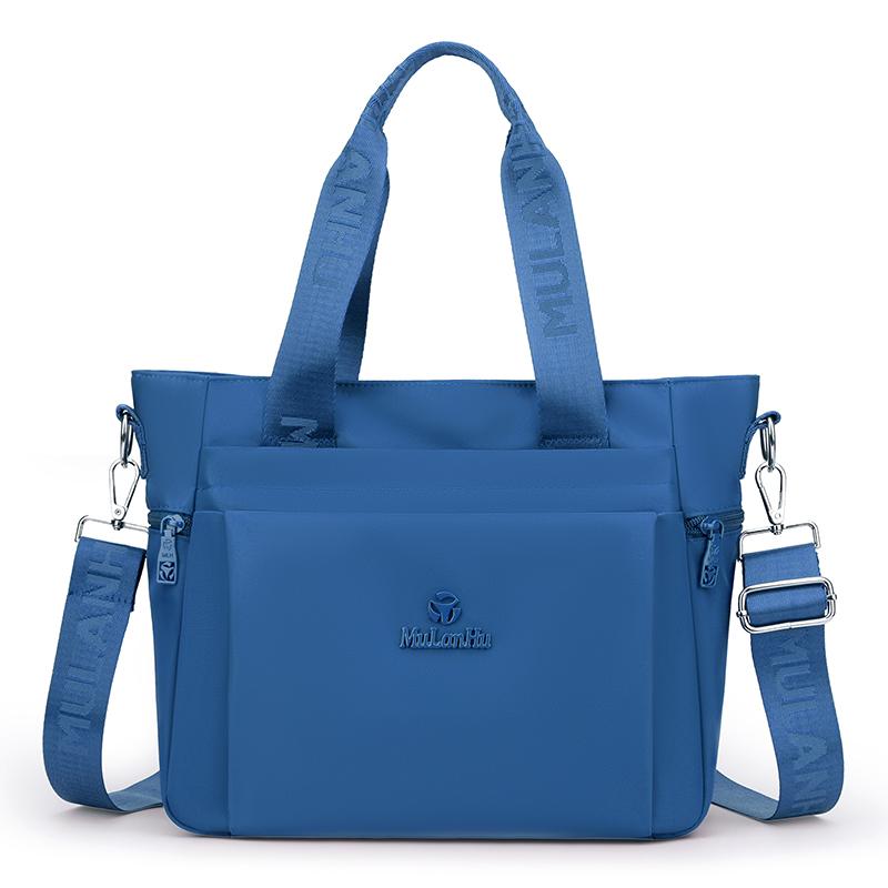 Borsa Tote Versatile in Nylon con Manici in Nastro Tasche con Zip Tracolla Regolabile Borsa a Spalla Casual da Donna per l'Uso Quotidiano