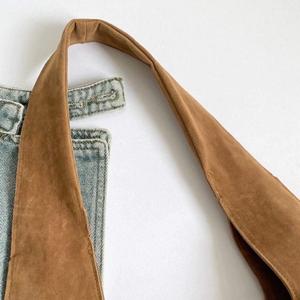 Solid Color Suede Handbag Tote Bag Underarm Packs Casual Tassel Shoulder Bag  Travel