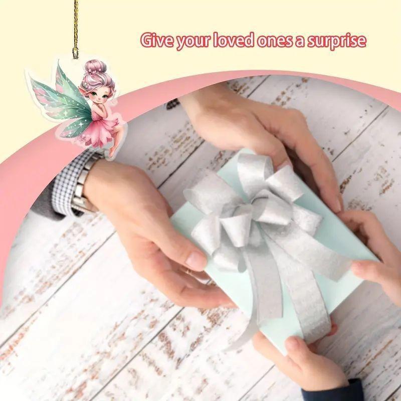 Flower Joyful Acrylic Fairy Car Charm Decorative Pendant For Bright And Cheerful Interiors