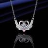 Colier Elegant Inimă Lebădă: Pandantiv lan claviculă Zircon 1 Carat Opt Inimi și Săgeți