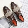 Fashionable Splicing Design for Men's Business Dress Shoes Lace Up Loafers Casual Style Men's Genuine Leather Shoes