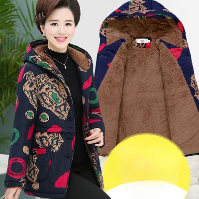 Winter Coats Women Warm Large Size 5XL Thick  Coat Fashion Printed Hooded Cotton Padded Jakcets