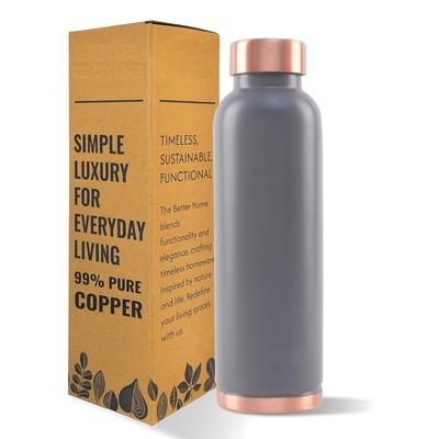 Kupfer-Wasserflasche 950ml | BPA-freie, auslaufsichere Flasche mit antioxidativen Eigenschaften | 100% Kupfer-Wasserflasche | Grau