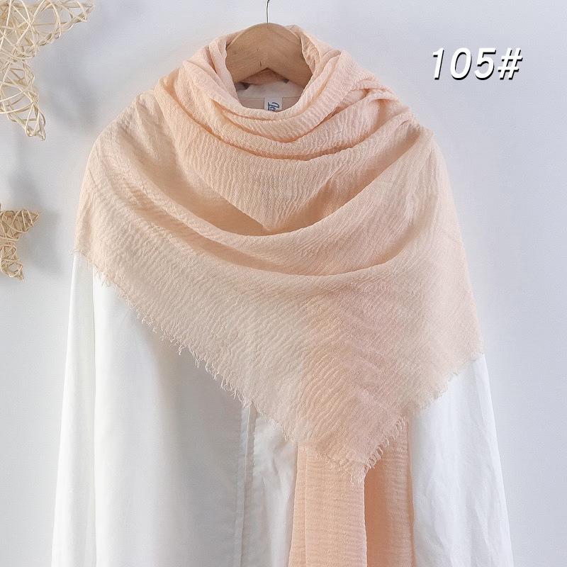 Sciarpa da donna in cotone lino seta - Per tutte le stagioni, colore unito, versatile foulard per testa e parasole