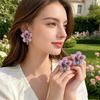 1 Pair Stud Earrings Sparkling Bright Lightweight Ear Studs Flower Shape Concert Earrings Jewelry