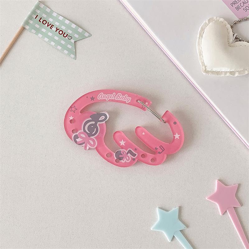 

Cute Wing Shape Carabiner Mountaineering Buckle Acrylic Candy Color Doll Pendant Buckle Keychain Multipurpose Keyring Hook Gift
