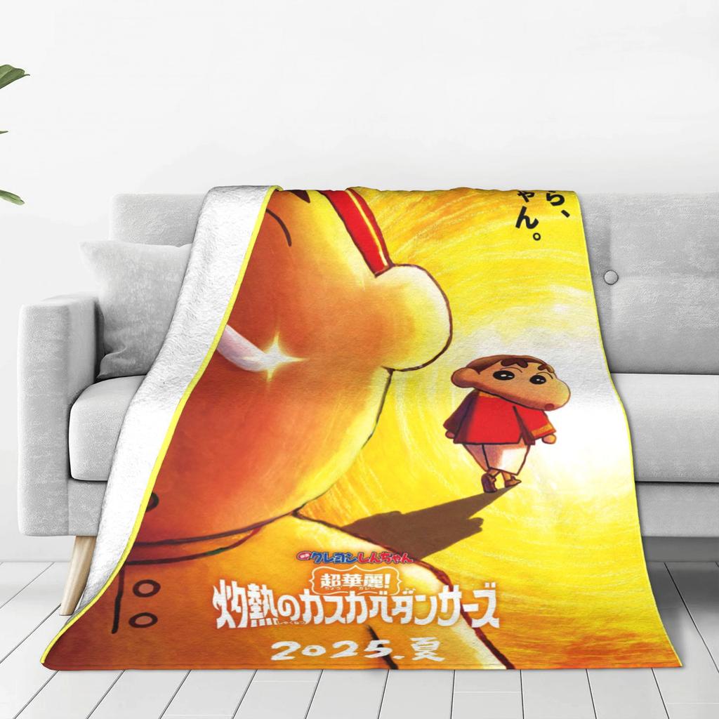 Crayons Shin-chans and Friends Blanket Quality Warm  Throw Blanket Winter Kids Couch Chair Sofa Bed Aesthetic Bedspread