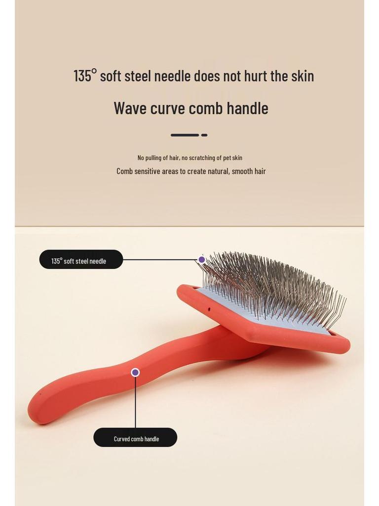 Custom Pet Hair Brush for Shedding and Fluffing - Fine Needle Air Cushion Comb for Dogs & Cats
