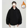 Heavy Button Hooded Sweater Men's Spring and Autumn Velvet Trendy Brand Loose Casual Solid Color Versatile American Hoodie Jacket