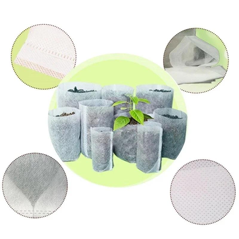 100-500pcs Non-woven Fabric Seeding Bags Plant Grow Bags Seed Nursery Bag Garden Seedling Growing Planter Pots Biodegradable