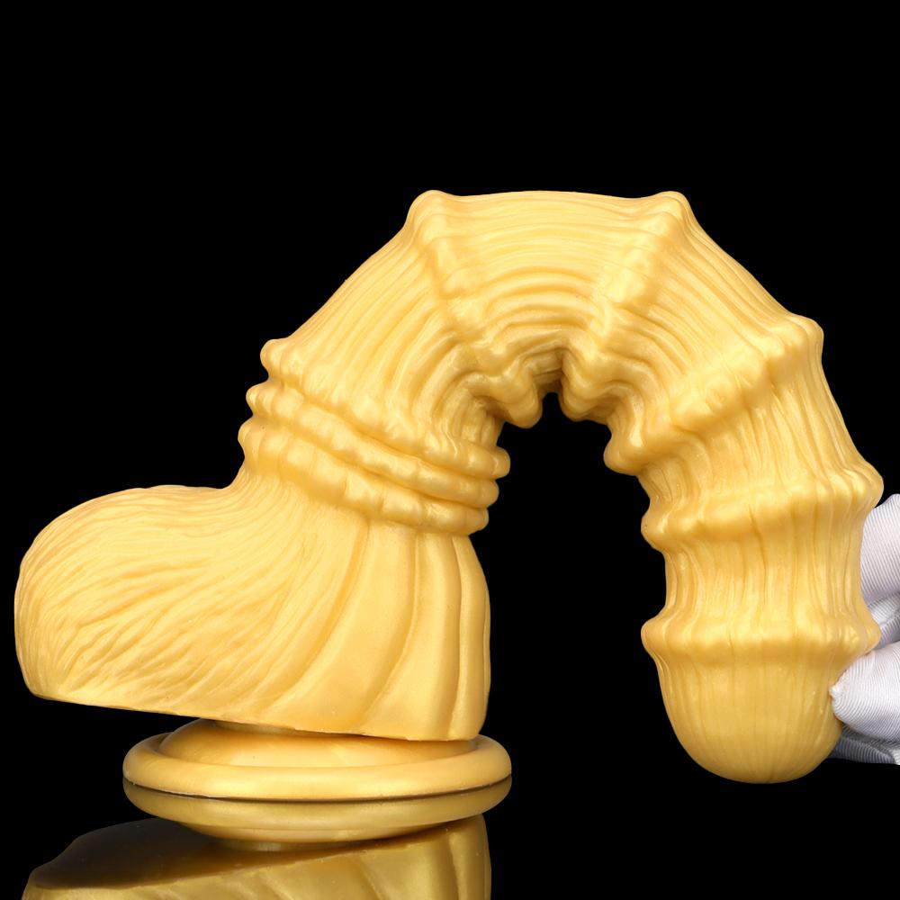 Golden Horse Dildo Silicone Soft Anal Plug Masturbator Strap on Penis Sex Toys Big Dick Realistic Cock Fisting Slave BDSM