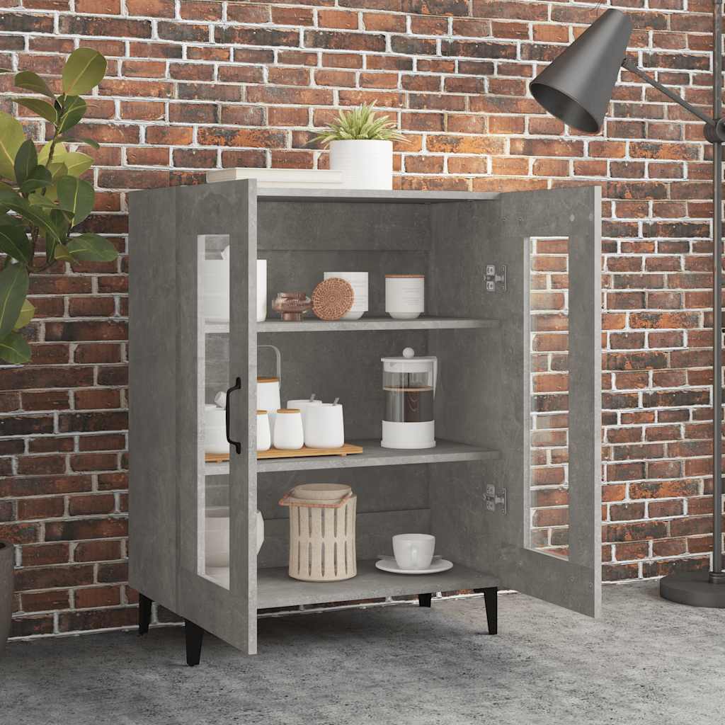 Vidaxl Cabinet, Concrete Grey, 69.5X34X90 Cm, Wood-Based Material