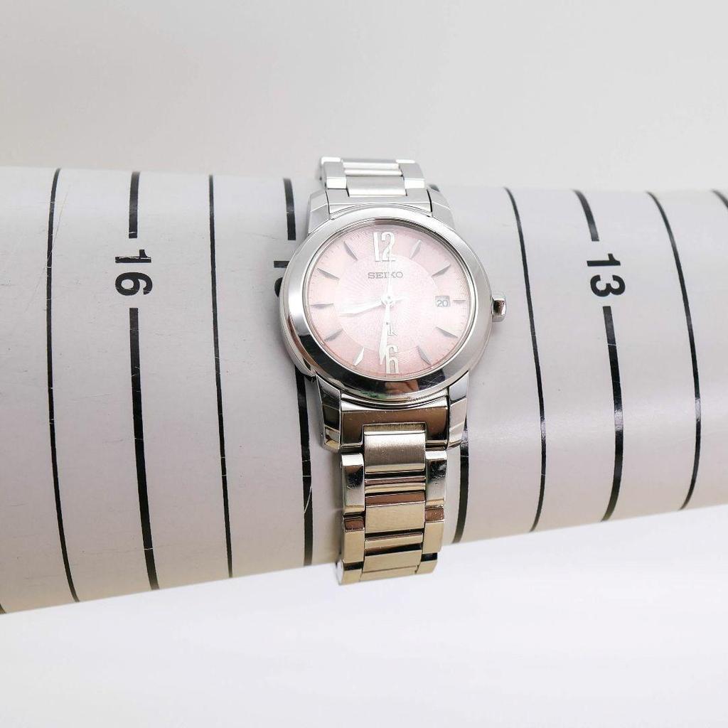 [USED] Working SEIKO Lukia watch with pink glitter dial and date display, model 1407