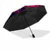 1pc Floral Bloom Automatic Open/close Folding Compact Umbrella, 8-Rib Sturdy Canopy, Lightweight Portable, Commuting Use, Gift, Outdoor Umbrella, Trav