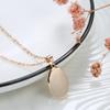 Simple Oval Glossy Pendant Necklace Fashion  Rose Gold Color Women Charm Pendant High Quality Daily Fine Jewelry
