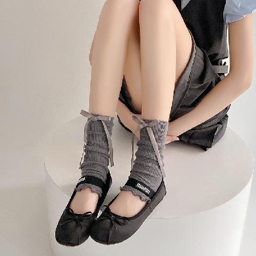 Spring and Summer Thin Socks Women's Ballet Style Calf Pile Pile Foot Socks Japanese Ins All-match Leggings
