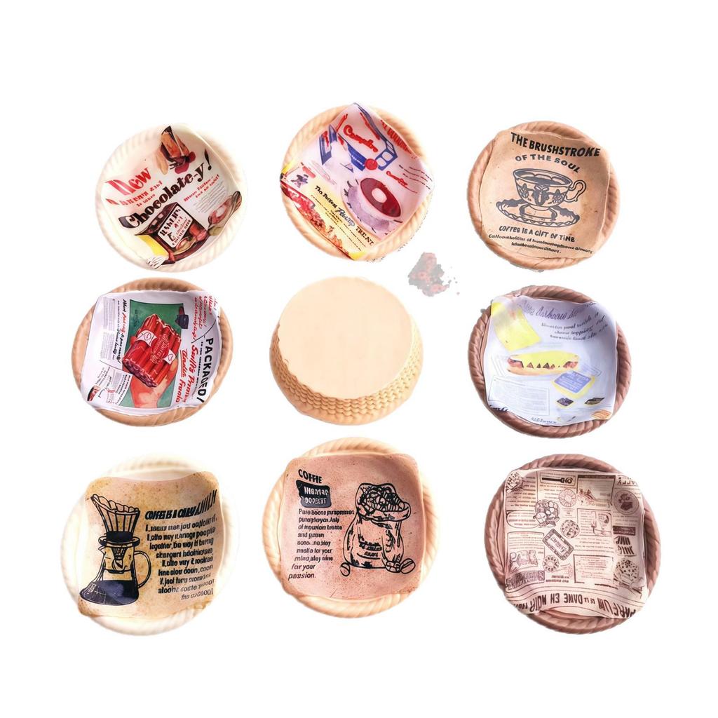 Creative DIY Resin Miniature Food and Newspaper Placemat Ornaments