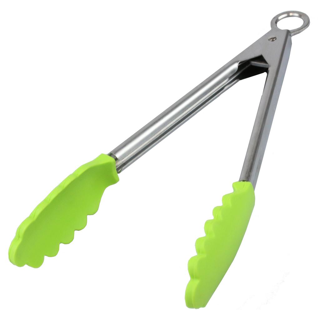 Pearl Metal Tongs, 24cm, Silicone, Green, Veggie Live CC-1074