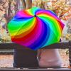 Colorful rainbow Printed umbrella windproof folding umbrella portable sun and rain umbrella suitable for gifting