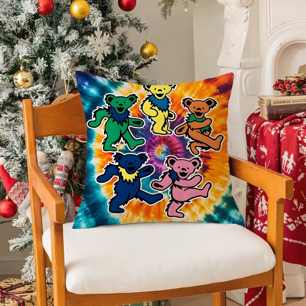 Sound Grateful Dead-Band Pillow Case Silky Short Plush With Invisible Zipper Dustproof Sofa Cushion Cover For Home Decor