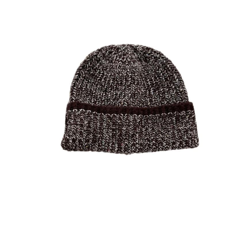 Wool blended new autumn and winter big head circumference warm knitted hat showing face small wool hat women