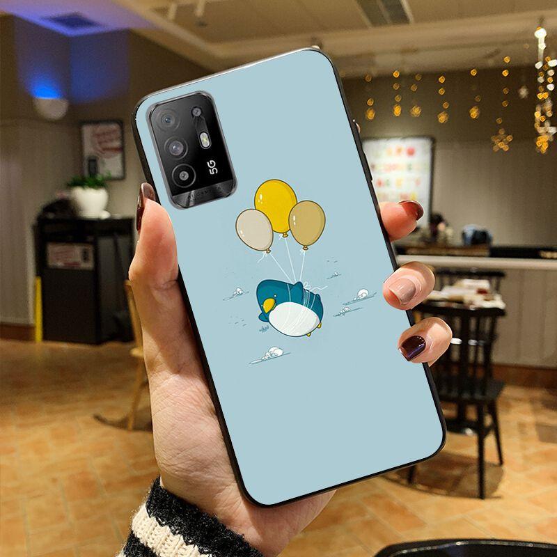 Cartoon Lovely Baby Penguin Phone Cover For OPPO A74 A94 5G A3S A5S A9 A12 A15 A15S A52 A53 A53S A72 A73 2020 A91 5G Cases Coque