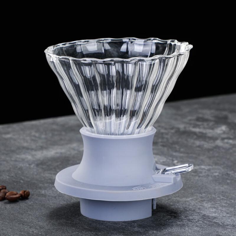 Changqi Klassisk Kaffedroppare i Glas med Svart Silikonhållare