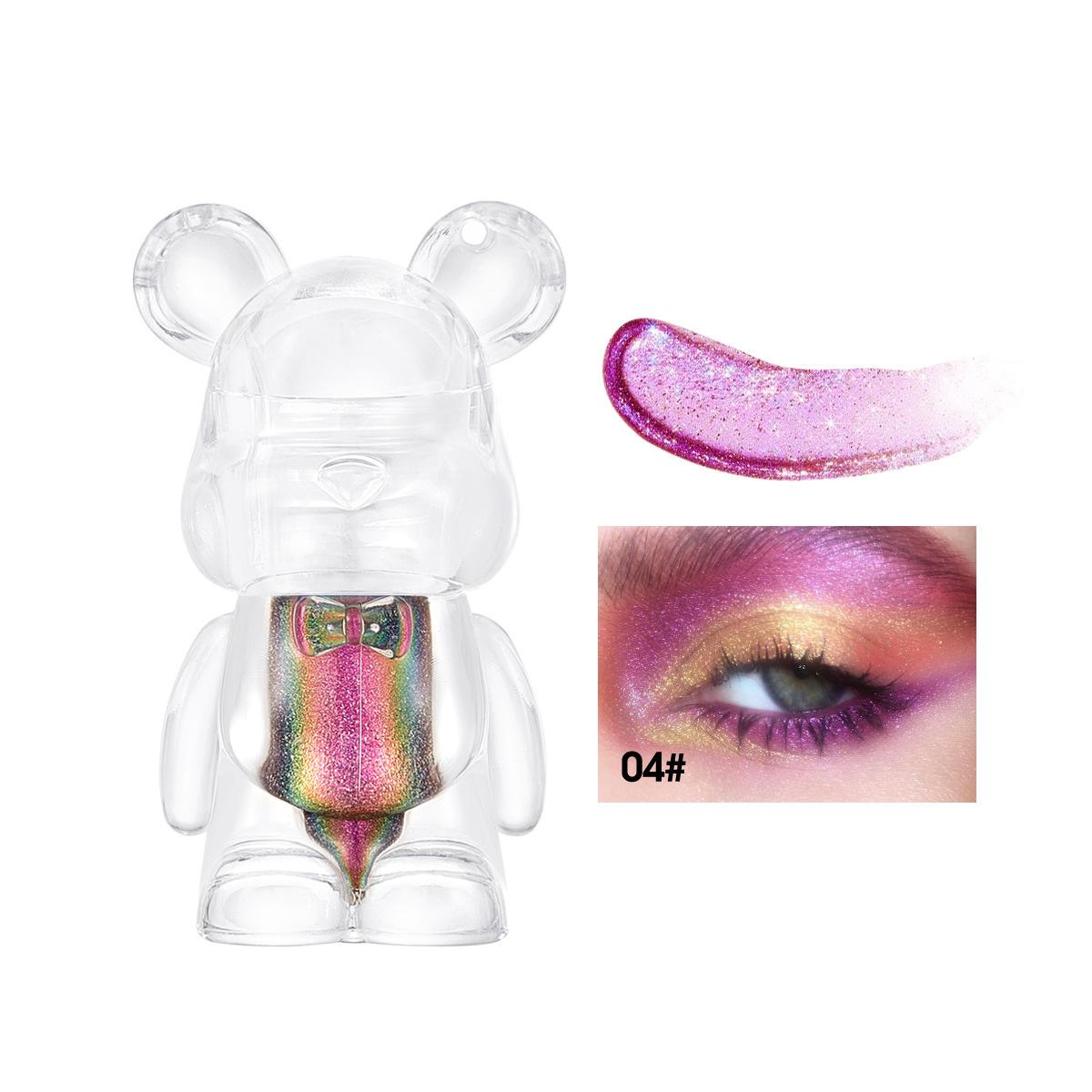 QICIY Chameleon Eyeshadow European American Makeup 6 Colors Pearlescent Shimmer Bear Liquid Eyeshadow 4