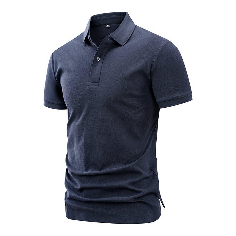 Summer 2026 Men's Short Sleeve Solid Polo Shirt: Simple Business Casual Lapel T-shirt