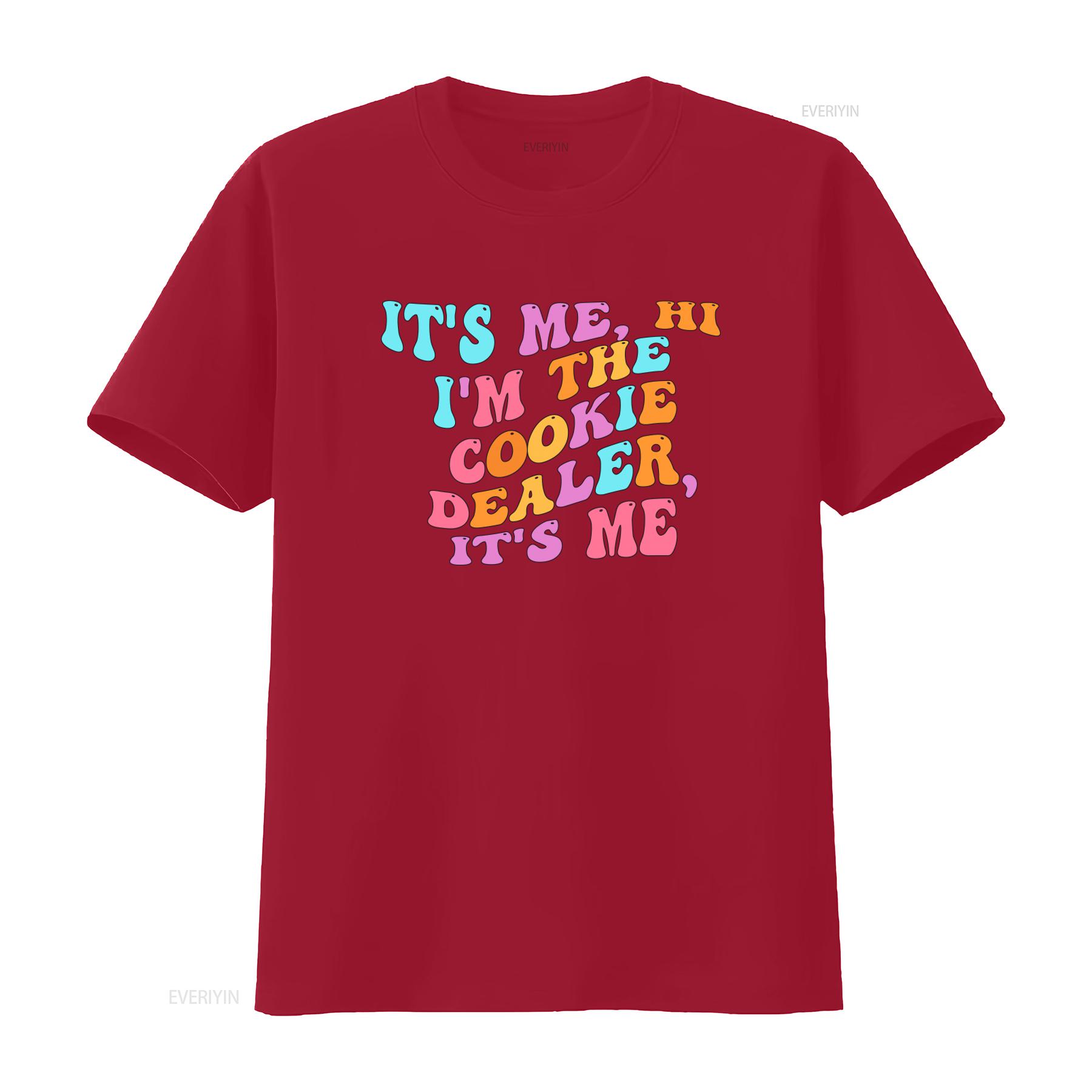 Colorful Cookie Dealer T Shirt Its Me Hi Im The Perfect for Girl Scout Camping vintage Washed Stylish homme Slightly S