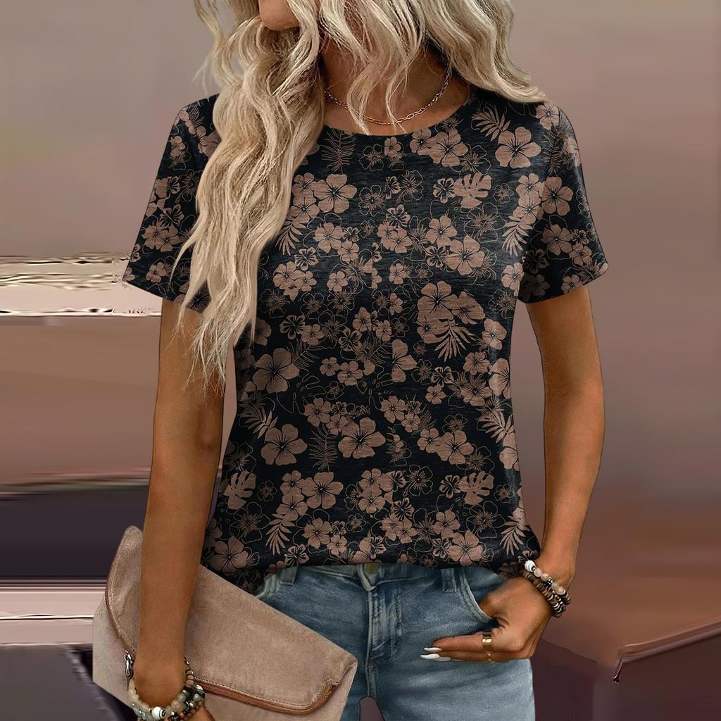 Women's Loose-Fit Fashionable Casual Printed T-Shirt