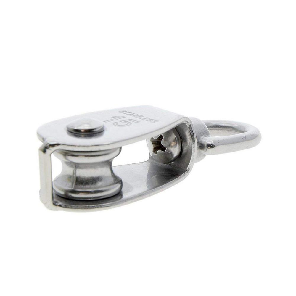 4 Pieces 304 Stainless Steel Single Pulley Single Pulley for Many Applications, Garage, Loading Machine, Tent, Linen Rope, Dog