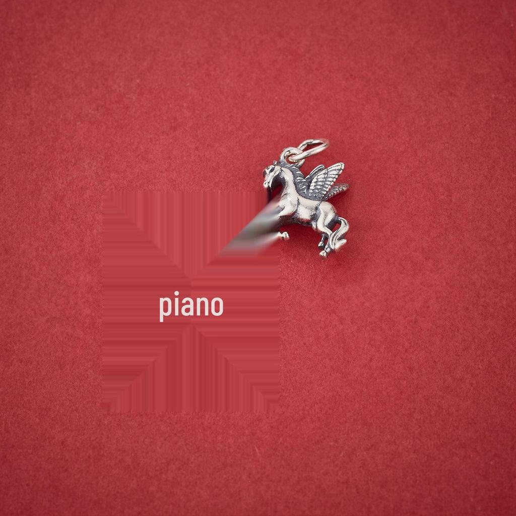 S925 Sterling Silver 3D Galloping Horse Pendant for DIY Jewelry and Charm Accessories