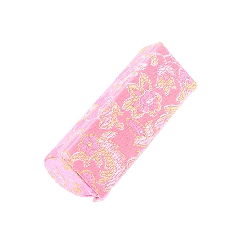 Flower Jacquard Lipstick Case Single Jewellery Box Lip Gloss Storage Case Cosmetic Bags With Mirror Women Makeup Storage Box