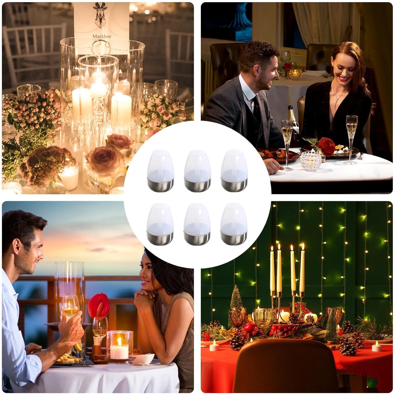 

6Pcs Solar Imitation Candle LED Light Garden Yard Decorative Atmosphere Light White