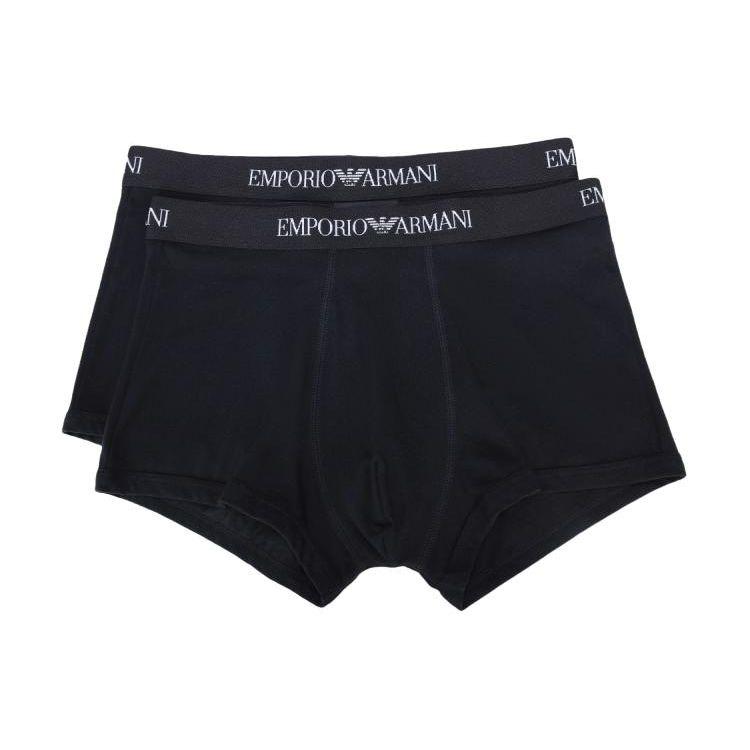 Emporio Armani Ss24 Logo Letter Print Casual Boxer Briefs 2-Pack Men underwear Black 111613-CC722-07320 S